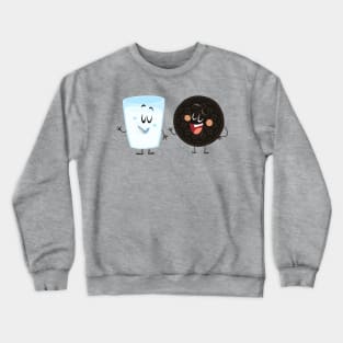 happy cookie and milk Crewneck Sweatshirt